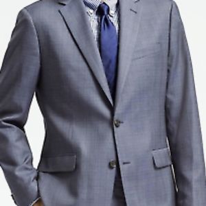 Banana Republic blue plaid standard fit super 100's lightweight wool suit.